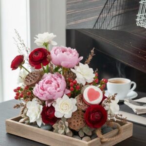Art. COMPOSIZIONE MACARONES I FIORI POSSONO VARIARE PER STAGIONE