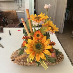 Art. CESTO CON FIORI FINTI
