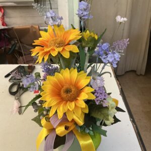 Art. VASO VERDE SMALL CON FIORI FINTI