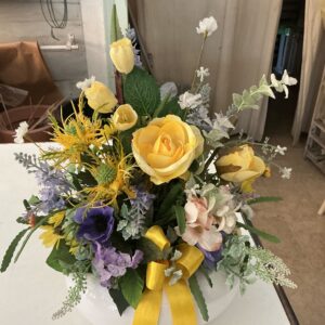 Art. VASO OVALE CON FIORI FINTI