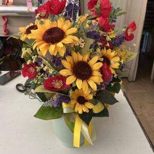 Art. VASO MIX COLOR CON FIORI FINTI