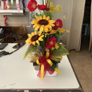 Art. VASO CON FASCIA CON FIORI FINTI